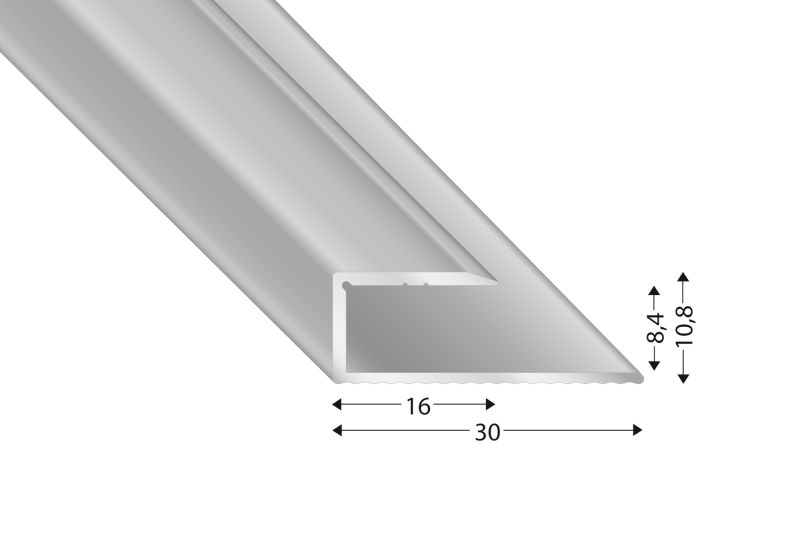 Abschlussprofile 1-teilig Metall Abschlussprofil 11080 silber 8mm 2.70 m1