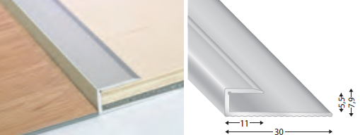 Abschlussprofile 1-teilig Metall Abschlussprofil 5.5mm, Alu Silber